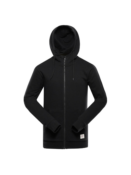ALPINE PRO Pánska bavlnená mikina s kapucou ALPINE PRO LOKK black