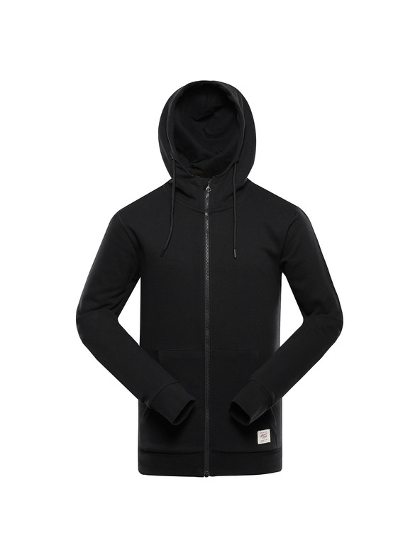 ALPINE PRO Pánska bavlnená mikina s kapucou ALPINE PRO LOKK black