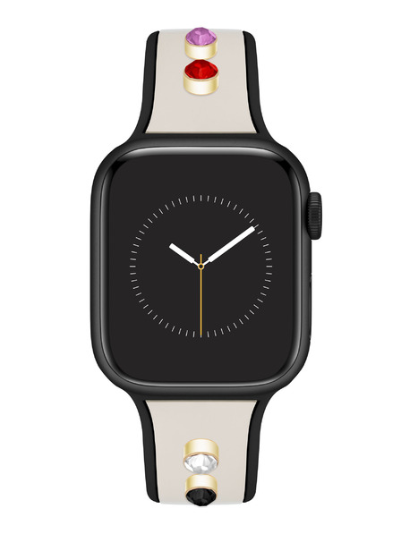 Anne Klein Silikónový krémovo-čierny remienok Anne Klein pre Apple Watch 38/40/41