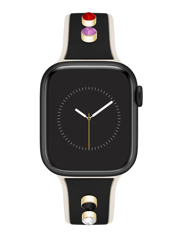 Anne Klein Silikónový čierno-krémový remienok Anne Klein pre Apple Watch 38/40/41