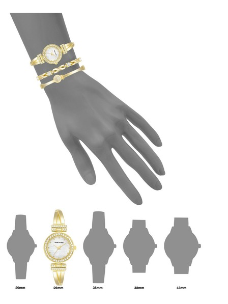 Anne Klein Zlatá dámska súprava hodiniek a šperkov Anne Klein