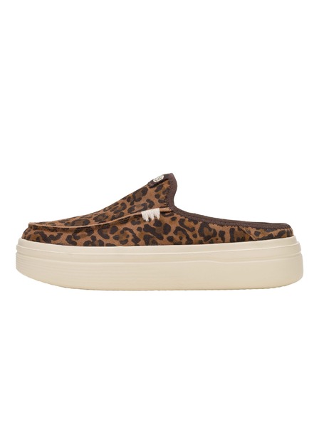 Hey Dude Dámske papuče na platforme s leopardím vzorom Hey Dude