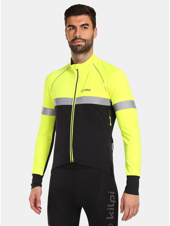 Kilpi Žlto-čierna pánska softshellová cyklistická bunda Kilpi NERETO-M