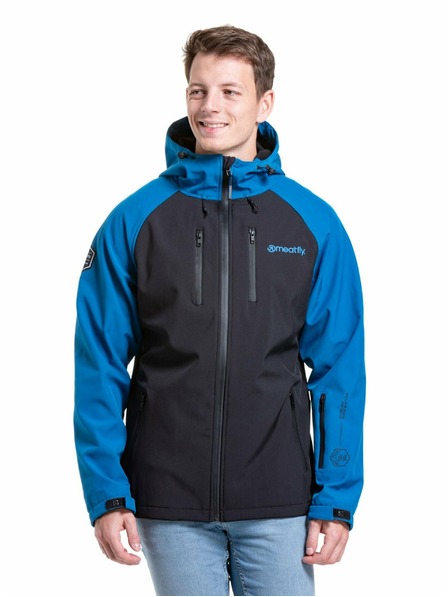 Meatfly Meatfly pánska softshell bunda Rasmussen Ocean Blue/Black | Čierna | Veľkosť