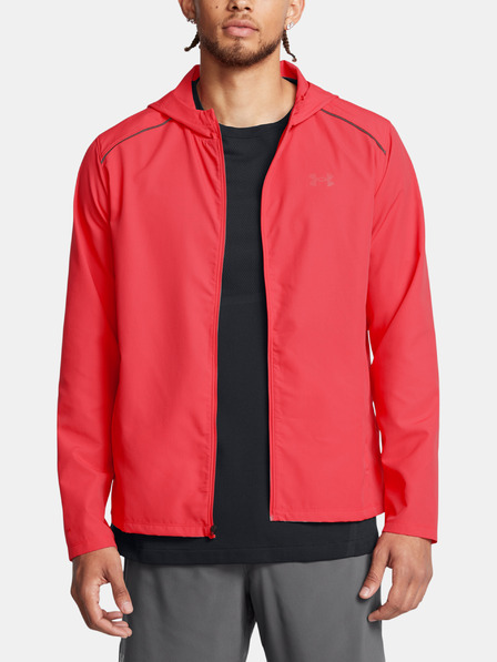 Under Armour Pánska bunda Under Armour UA Launch Hooded Jacket-RED