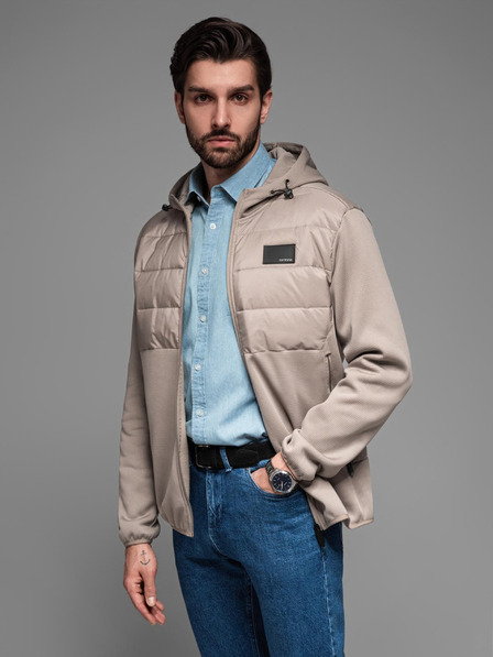 Ombre Clothing Pánska ľahká farebná športová bunda s fleecom Ombre Clothing