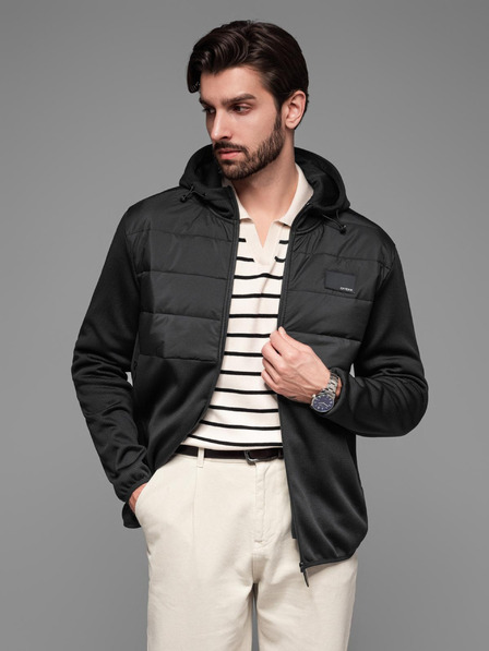 Ombre Clothing Pánska ľahká farebná športová bunda s fleecom Ombre Clothing