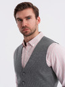 Ombre Clothing Priľnavá elegantná pánska štruktúrovaná pletená vesta Ombre Clothing