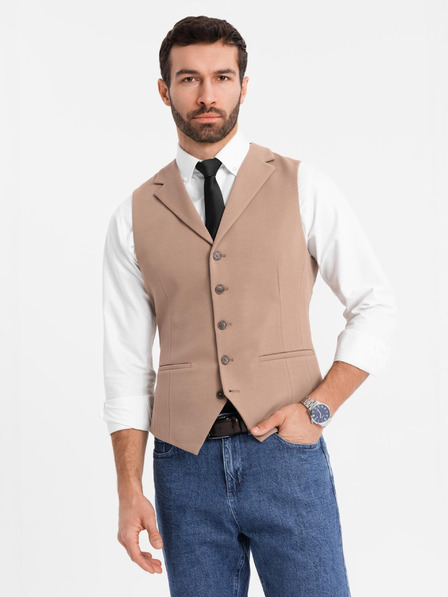 Ombre Clothing Priľnavá elegantná pánska vesta s elastanom a chlopňami Ombre Clothing