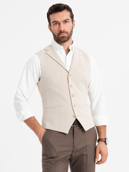 Ombre Clothing Priľnavá elegantná pánska vesta s elastanom a chlopňami Ombre Clothing