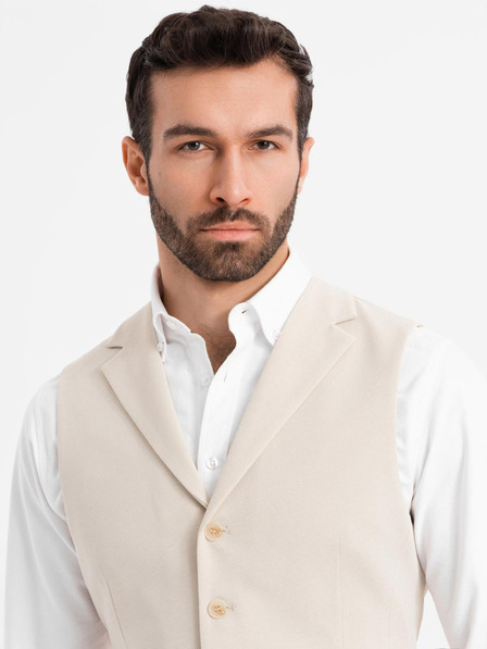 Ombre Clothing Priľnavá elegantná pánska vesta s elastanom a chlopňami Ombre Clothing