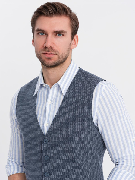 Ombre Clothing Elegantná pánska štruktúrovaná pletená vesta na mieru Ombre Clothing