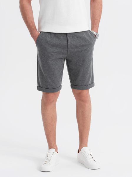 Ombre Clothing Pánske štruktúrované pletené kraťasy s elastickým pásom Ombre Clothing