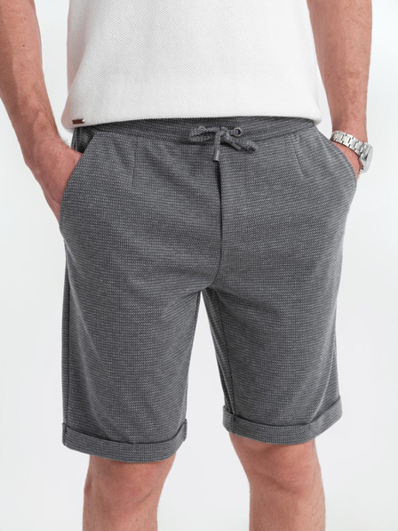 Ombre Clothing Pánske štruktúrované pletené kraťasy s elastickým pásom Ombre Clothing
