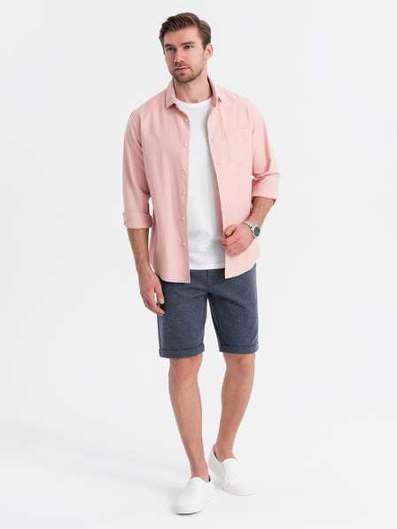 Ombre Clothing Pánske štruktúrované pletené šortky s pružným pásom Ombre Clothing