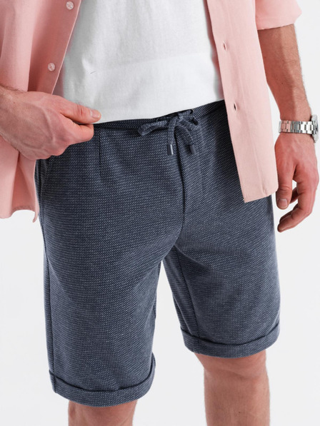 Ombre Clothing Pánske štruktúrované pletené šortky s pružným pásom Ombre Clothing