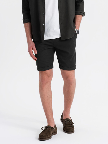 Ombre Clothing Pánske pletené šortky so zahrnutými nohavicami Ombre Clothing