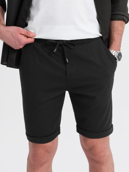 Ombre Clothing Pánske pletené šortky so zahrnutými nohavicami Ombre Clothing
