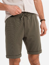 Ombre Clothing Pánske pletené šortky so zahrnutými nohavicami Ombre Clothing
