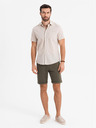 Ombre Clothing Pánske pletené šortky so zahrnutými nohavicami Ombre Clothing