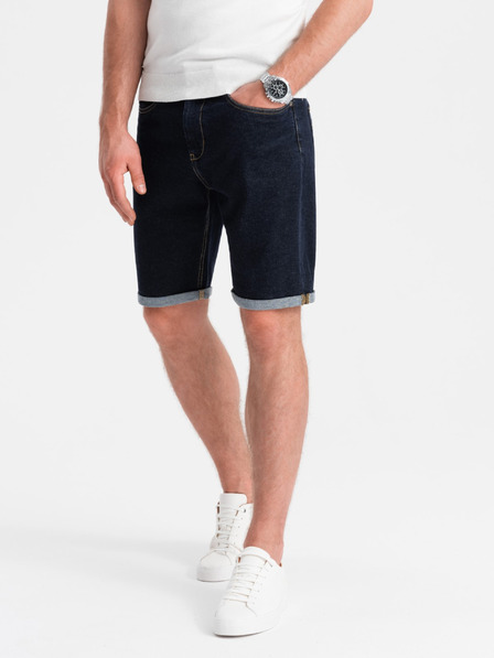Ombre Clothing Pánske džínsové šortky so zahrnutými nohavicami Ombre Clothing