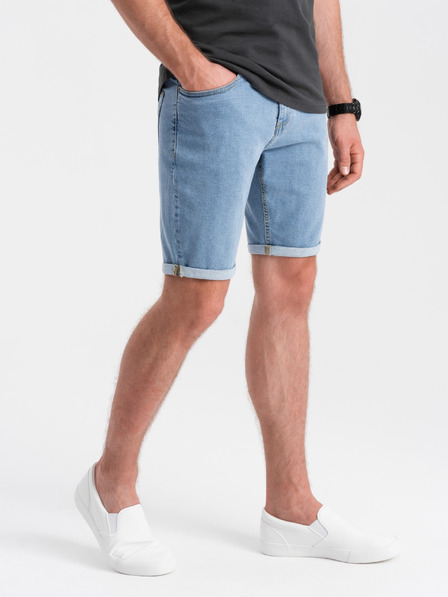 Ombre Clothing Pánske džínsové šortky so zahrnutými nohavicami Ombre Clothing