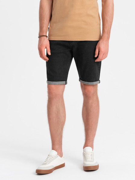 Ombre Clothing Pánske džínsové šortky so zahrnutými nohavicami Ombre Clothing