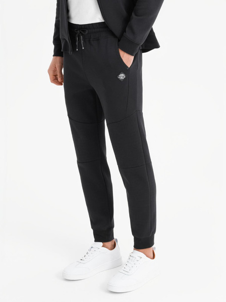 Ombre Clothing Pánske tepláky so žebrovanými manžetami a ozdobným zipsom Ombre Clothing