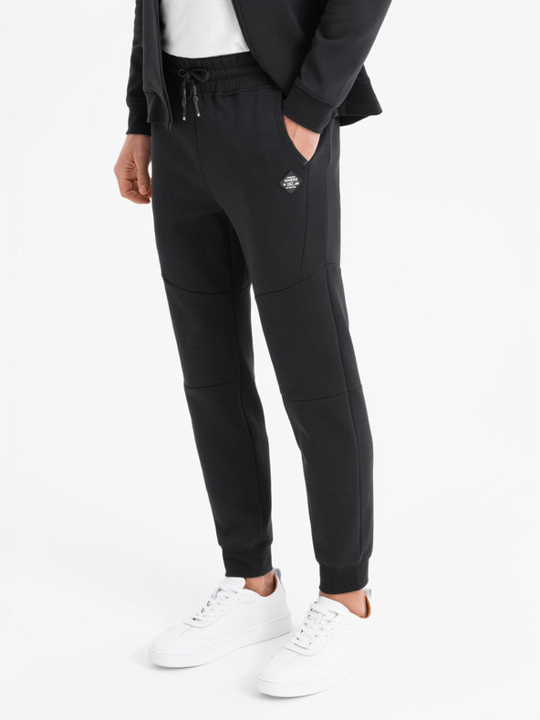 Ombre Clothing Pánske tepláky so žebrovanými manžetami a ozdobným zipsom Ombre Clothing