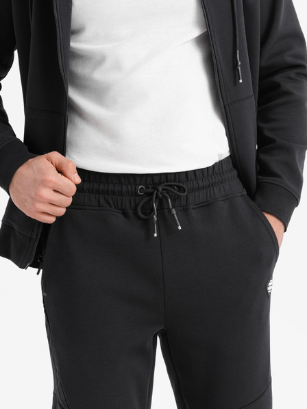 Ombre Clothing Pánske tepláky so žebrovanými manžetami a ozdobným zipsom Ombre Clothing