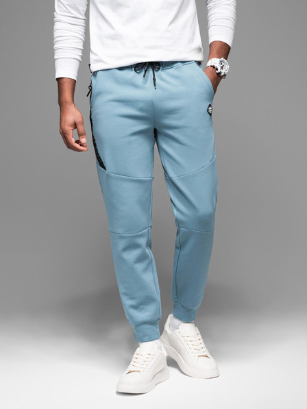 Ombre Clothing Pánske tepláky so žebrovanými manžetami a ozdobným zipsom Ombre Clothing