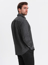 Ombre Clothing Pánska džínsová košeľa s vyšívaným vreckom Ombre Clothing