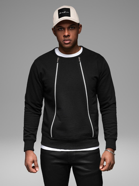 Ombre Clothing Praná pánska mikina s ozdobným prešitím pri výstrihu Ombre Clothing