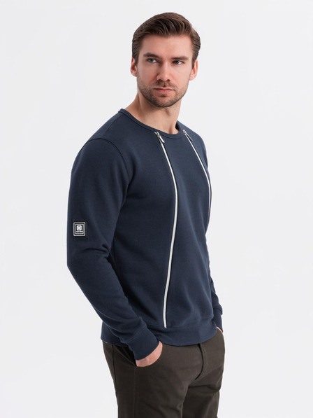 Ombre Clothing Praná pánska mikina s ozdobným prešitím pri výstrihu Ombre Clothing
