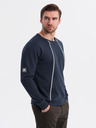 Ombre Clothing Praná pánska mikina s ozdobným prešitím pri výstrihu Ombre Clothing