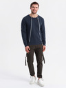 Ombre Clothing Praná pánska mikina s ozdobným prešitím pri výstrihu Ombre Clothing