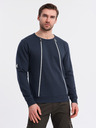 Ombre Clothing Praná pánska mikina s ozdobným prešitím pri výstrihu Ombre Clothing