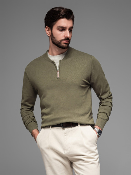 Ombre Clothing Pánsky pletený sveter so štruktúrovanými bodkami Ombre Clothing