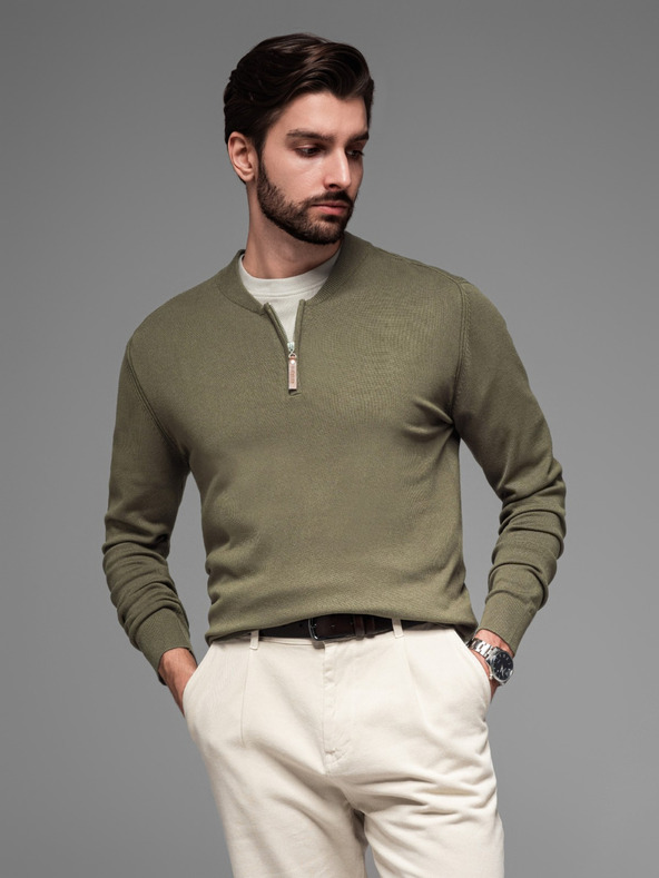 Ombre Clothing Pánsky pletený sveter so štruktúrovanými bodkami Ombre Clothing