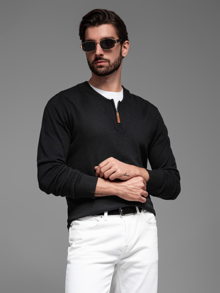 Ombre Clothing Pánsky pletený sveter so štruktúrovanými bodkami Ombre Clothing