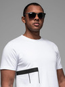 Ombre Clothing Pánske tričko z bavlneného žerzeja s veľkým nápisom na boku Ombre Clothing