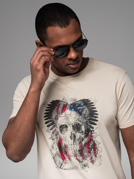 Ombre Clothing Pánske bavlnené tričko s potlačou Ombre Clothing