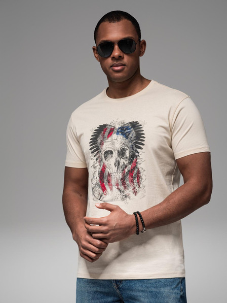 Ombre Clothing Pánske bavlnené tričko s potlačou Ombre Clothing