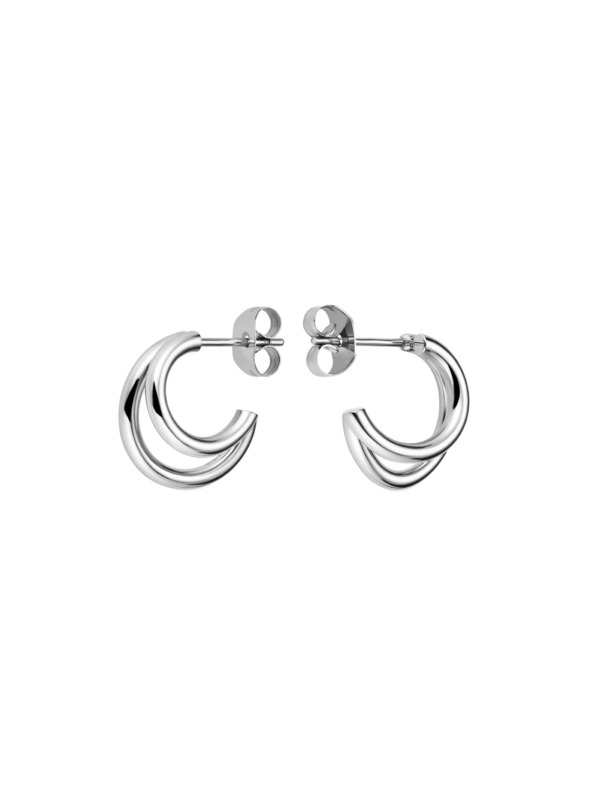 Rosefield Rosefield náušnice striebornej farby Double Hoops JEDHS-J576