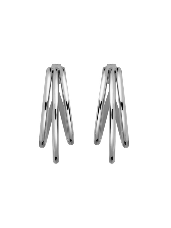 Rosefield Rosefield náušnice striebornej farby Triple Hoops JETHS-J574