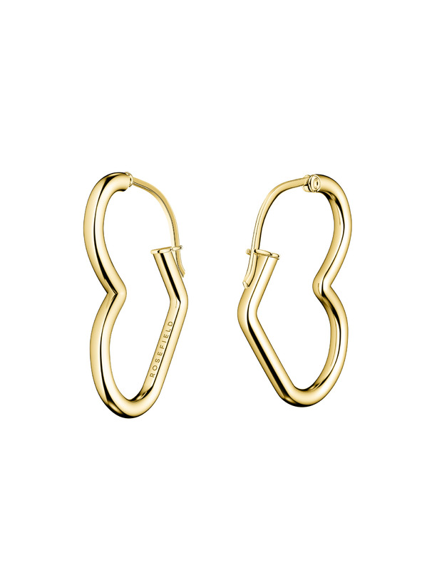 Rosefield Rosefield náušnice zlatej farby Heart Hoops JEHHG-J579