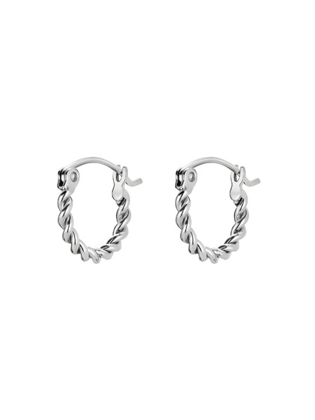 Rosefield Rosefield náušnice striebornej farby Twisted Hoops JETHS-J578
