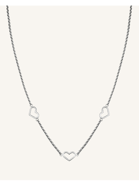 Rosefield Rosefield náhrdelník striebornej farby Triple Heart JNTHS-J613
