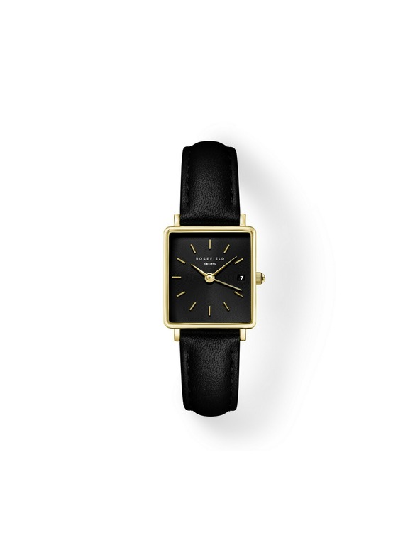 Rosefield Dámske hodinky Rosefield Boxy XS Black Leather QBBLG-Q53