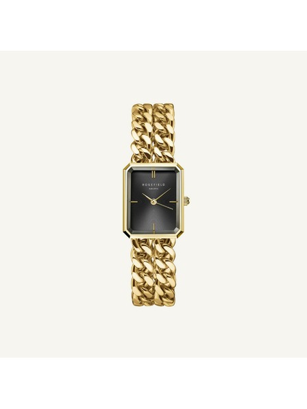 Rosefield Dámske hodinky Rosefield Studio Double Chain Black Gold SBGSG-O77